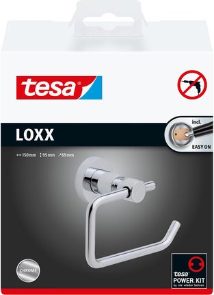 Tesa Loxx Uchwyt na papier toaletowy bez wieczka, mocowany bez wiercenia (40272)