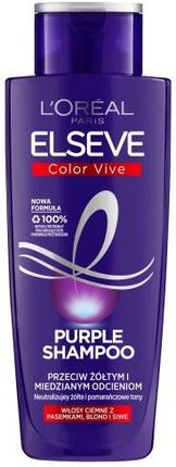 L'Oreal Paris Elseve Color-Vive Purple Szampon do włosów farbowanych blond i rozjaśnianych neutralizujący żółte i miedziane odcienie 200 ml