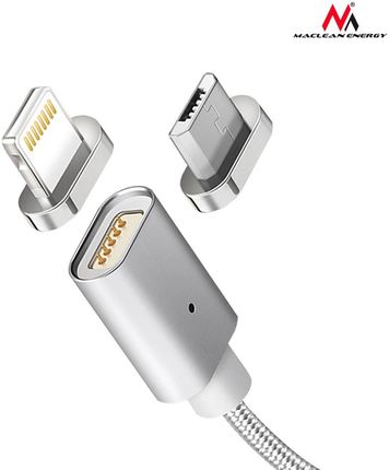 MACLEAN KABEL LIGHTNING USB MAGNETYCZNY SILVER MCE161- QUICK & FAST CHARGE 