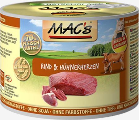 Mac's Beef & Chicken Hearts 400g
