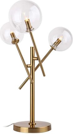 Maxlight Stojąca Lollipop Nocna Metalowe Pręty Szklane Kule Balls Mosiądz Przezroczyste Przezroczysty (T0035)