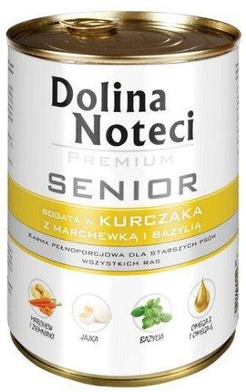 Dolina Noteci Premium Senior Bogata W Kurczaka Z Marchewką I Bazylią 4x400G