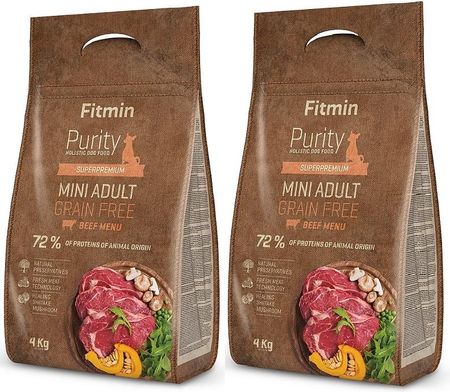 Fitmin Dog Purity Grain Free Adult Mini Beef 2X4Kg
