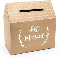Zdjęcie Partydeco Ozdobne Pudełko Na Koperty Just Married Kraft 30x30,5x16,5Cm Just Married Kraft - Brzesko