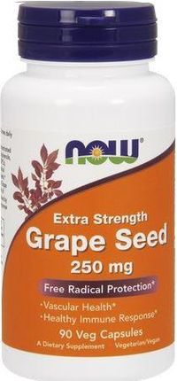 Now Foods Ekstrakt Z Pestek Winogron (Grape Seed Extra Strength) 250mg 90 Kaps