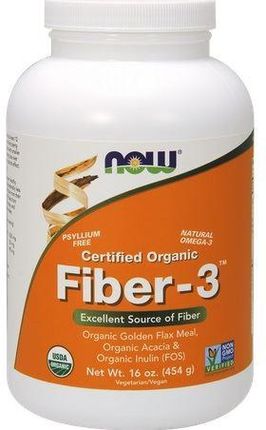 Now Foods Fiber-3 Błonnik Certyfikowany Organiczny 454G