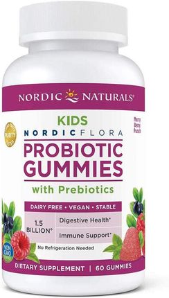 Nordic Naturals Probiotic Gummies KIDS Probiotyk z Prebiotykiem dla Dzieci żelki Poncz Jagodowy 60szt.