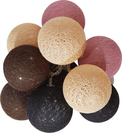 Milagro Lampki Choinkowe Lampki Dekoracyjne Cotton Balls 10 Kul 10X0,03 W Led 6Cm Biały Różowy Bordo Na Baterie (Ek1504)