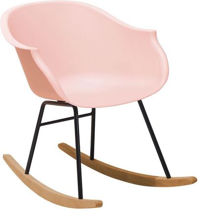 Beliani Fotel bujany różowy syntetyczne siedzisko drewniane płozy retro Harmony