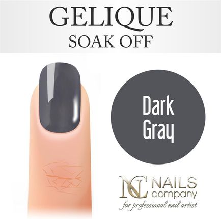 nails company Dark Gray Lakier Hybrydowy 6Ml