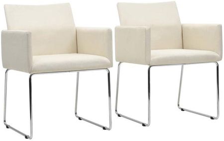 Vidaxl Krzesło Do Jadalni 2 Szt Stylizowane Na Lniane Białe Gxp678410