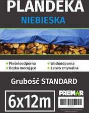Zdjęcie 6x12m (72m2) NIEBIESKA PLANDEKA OKRYCIOWA 75g/m2 - Brzeg