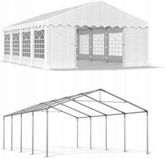 Namiot Summer Ogrodowy Pawilon majówka Pe240G 4X8m Biały