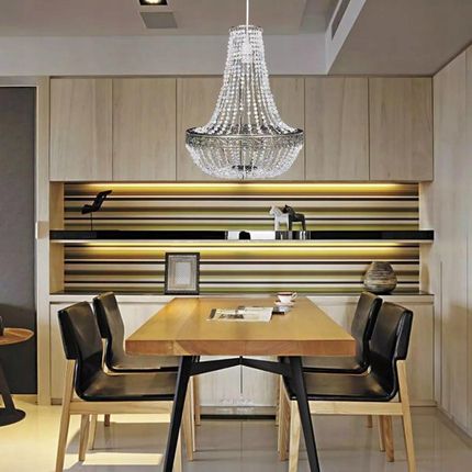 Кришталева підвісна лампа з абажуром, 36,5 х 46 см - фото 5