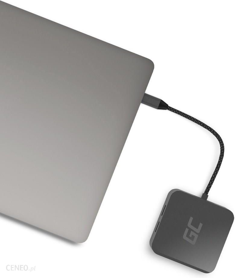 Green Cell Adapter Przejściówka Hub Usb-C 6W1 (Usb 3.0 Hdmi Ethernet Usb-C) Do Apple Macbook Dell Xps Asus Zenbook (ak61)