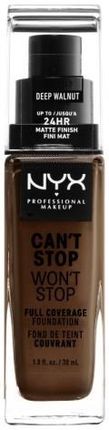 Nyx Professional Makeup Can'T Stop Won'T Stop Full Coverage Foundation Podkład W Płynie Deep Walnut 30 ml