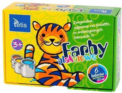 Tetis Farby Plakatowe 6Kol 20Ml    