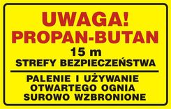 Tdc Znak Uwaga! Propan - Butan. 15M Strefy Bazpieczeństwa. Palenie I Używanie Otwartego Ognia Wzbronione (Jd023)