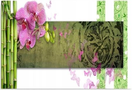 Obraz Na Płótnie Bambus Kwiaty Do Salonu 120x80