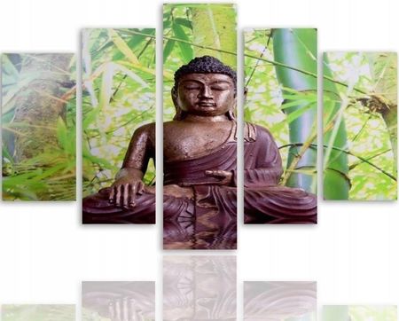 Obraz 5 Części Budda Bambusy Do Salonu 150x100