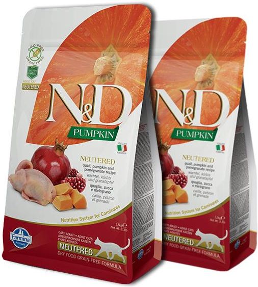 Karma Farmina N&D Gf Adult Cat Pumpkin Neutered Quail & Pomegranate