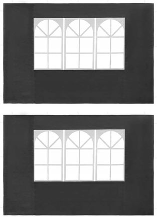 Ścianki boczne do namiotu, 2 szt., z oknem, Pe, an