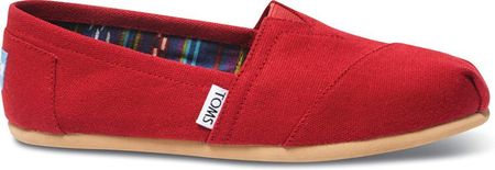 トム　No2 Toms Kobiety Slip-On Red Canvas podstawowej Classics