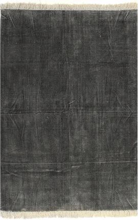 Dywan typu kilim, bawełna, 120 x 180 cm, antracyto