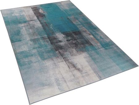 Beliani Prostokątny dywan krótkowłosy 140 x 200 cm abstrakcyjny wzór niebieski Trabzon