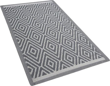 Beliani Nowoczesny dywan wykładzina zewnętrzna 90 x 150 cm geometryczny wzór szary Sikar