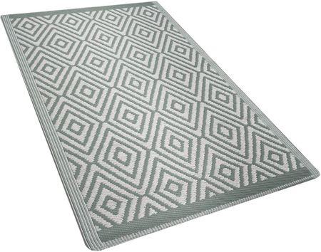 Beliani Nowoczesny dywan wykładzina zewnętrzna 90x150cm geometryczny wzór zielony Sikar