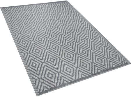 Beliani Nowoczesny dywan wykładzina zewnętrzna 120 x 180 cm geometryczny wzór szary Sikar