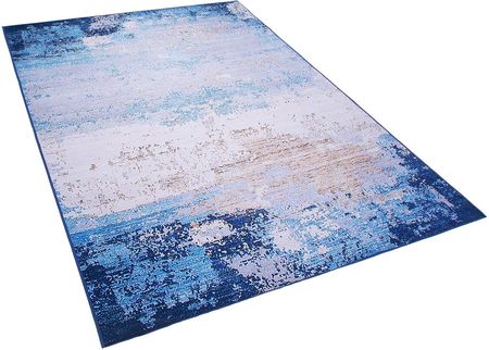 Beliani Nowoczesny dywan do salonu wzór abstrakcyjny 140x200 cm niebieski Inegol