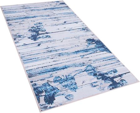 Beliani Nowoczesny dywan chodnik niebiesko-beżowy prostokątny 80 x 150 cm Burdur