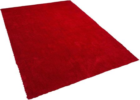 Beliani Nowoczesny dywan poliester czerwony gładki wykonany ręcznie 200 x 300 cm Demre
