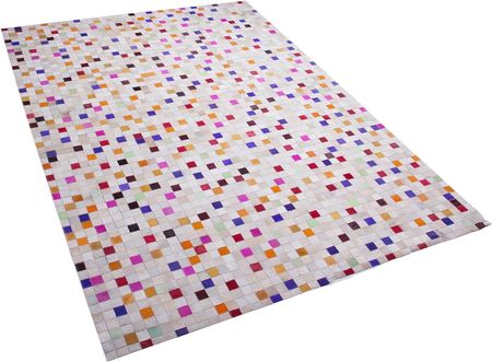 Beliani Dywan skórzany wzór patchwork 140 x 200 cm ręcznie robiony kolorowy Advan