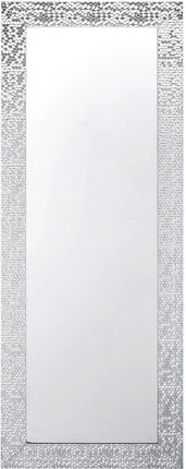 Beliani Lustro ścienne srebrne oprawione tworzywo sztuczne 50 x 130 cm prostokątne