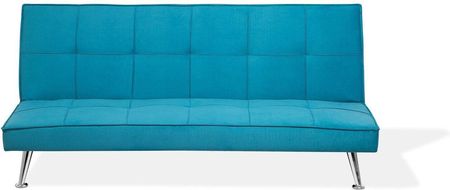 Beliani Nowoczesna sofa rozkładana tapicerowana kanapa pikowana 3-osobowa niebieska Hasle