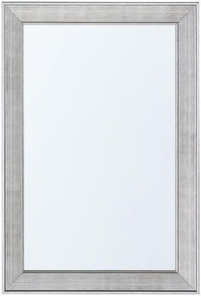 Beliani Nowoczesne lustro ścienne srebrna rama prostokątna zdobiona 61 x 91 cm Bubry