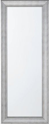 Beliani Nowoczesne lustro ścienne srebrna rama prostokątna zdobiona 50 x 130 cm Bubry