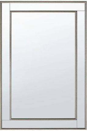 Beliani Lustro wiszące srebrne lustrzana rama dekoracyjne 60 x 90 cm Fenioux