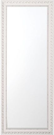 Beliani Eleganckie lustro ścienne wiszące prostokątne 50 x 130 cm białe Mauleon