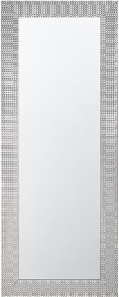 Beliani Lustro wiszące srebrne rama w geometryczny wzór wysokie 50 x 130 cm Derval
