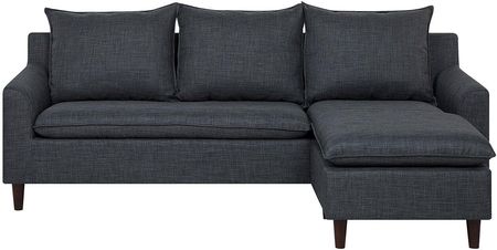 Beliani Narożnik tapicerowany dwustronny szezlong sofa narożna ciemnoszara Elvenes