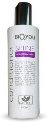 Bio2You Shine Odżywka Wzmacniająca Do Włosów Cienkich i Osłabionych Z Żeńszeniem Aloesem Zieloną Herbatą i Rokitnikiem 250 ml