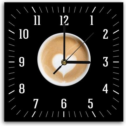 Zegar Na Ścianę Kawa Z Sercem Deco Panel 30x30