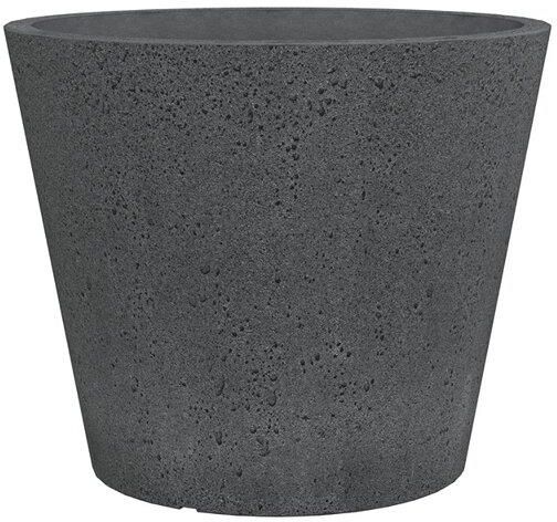 Vaso Scheurich C-Cone 30 Stony Black - Plastica Riciclata Per Esterni, Ø28,5x24,3 Cm