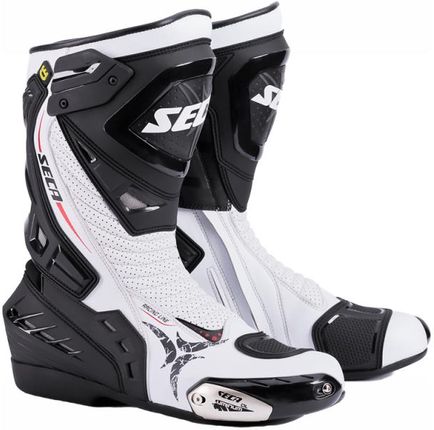Buty motocyklowe Seca Hyper Microfibre Slidery Biały