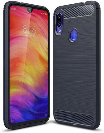 Hurtel Carbon Case Elastyczne Etui Pokrowiec Xiaomi Redmi Note 7 - Niebieski