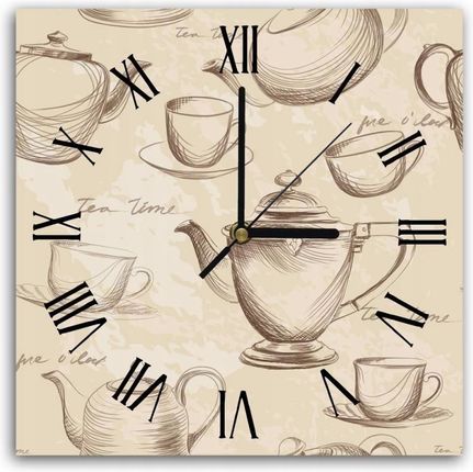 Zegar Ścienny Czas Na Herbatę Deco Panel 60x60